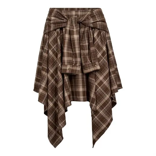 Co Couture Co' Couture - Dagny Check Tie Skirt - Brown