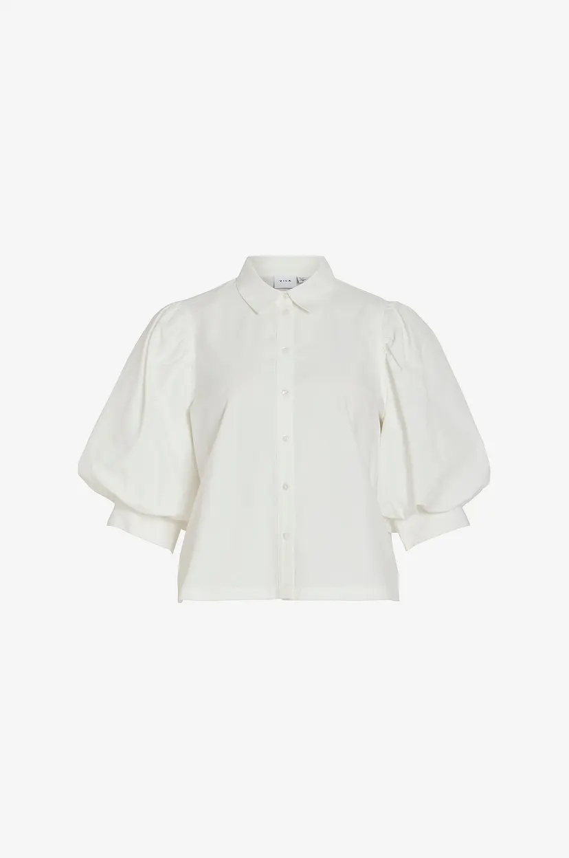 Vila Bluse Virealu 2/4 Collar Shirt - Hvit