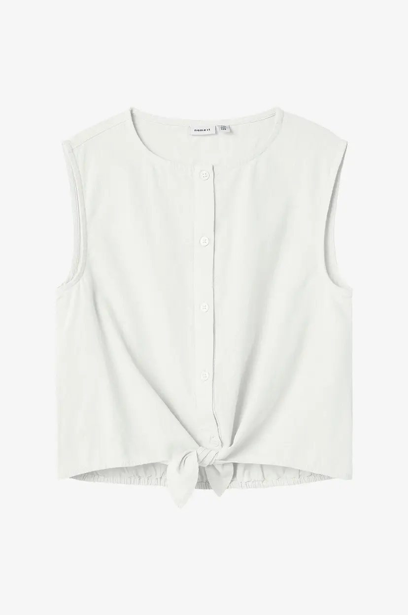 NAME IT Topp nkfFalinnen SL Short Top - Hvit