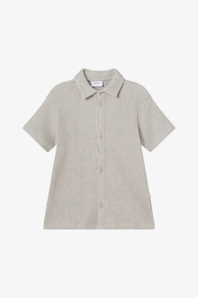 Grunt Skjorte grAlfred Waffle SS Shirt - Grå