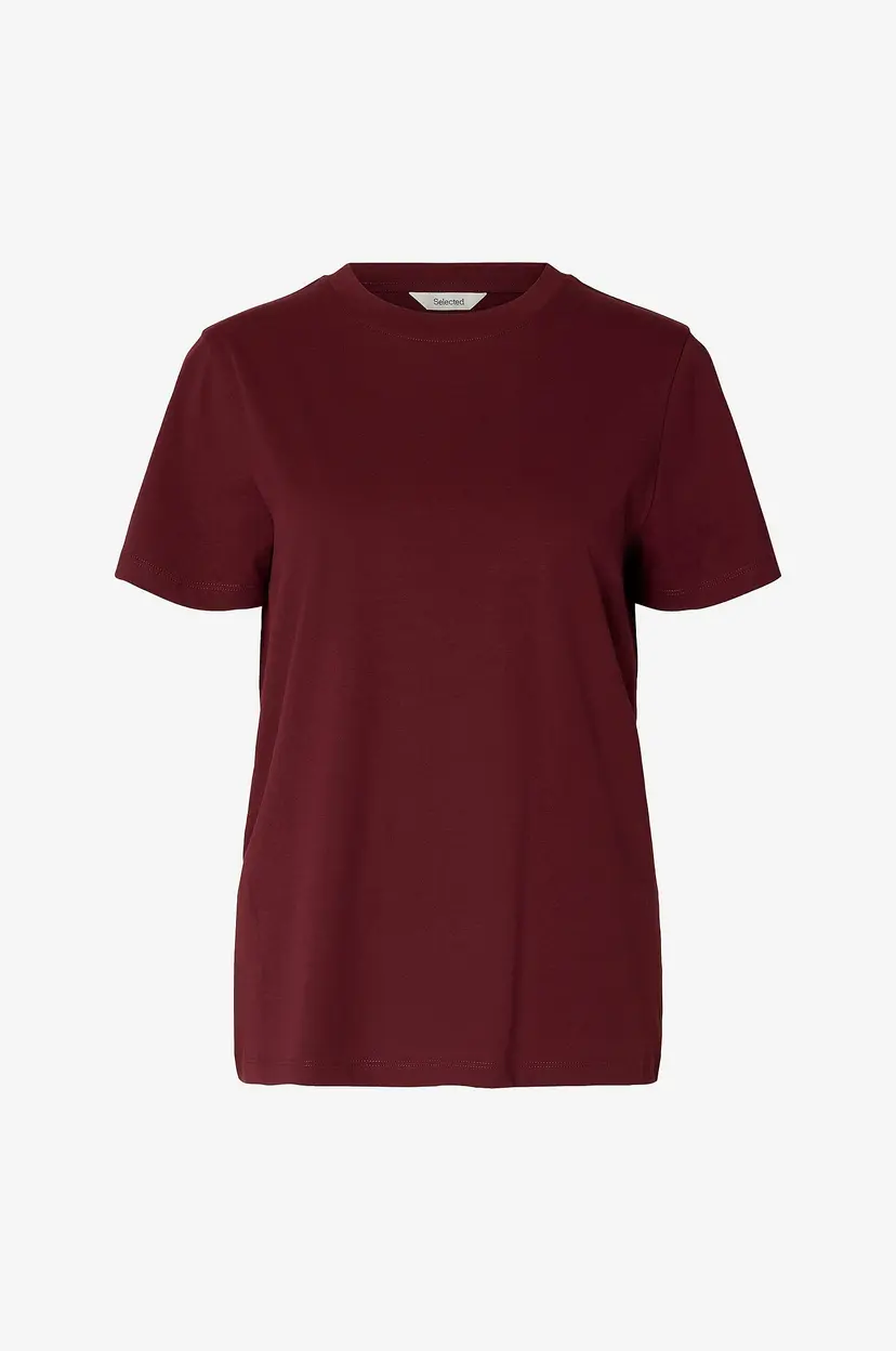 Selected Women Topp slfMyessential SS O-neck Tee - Rød