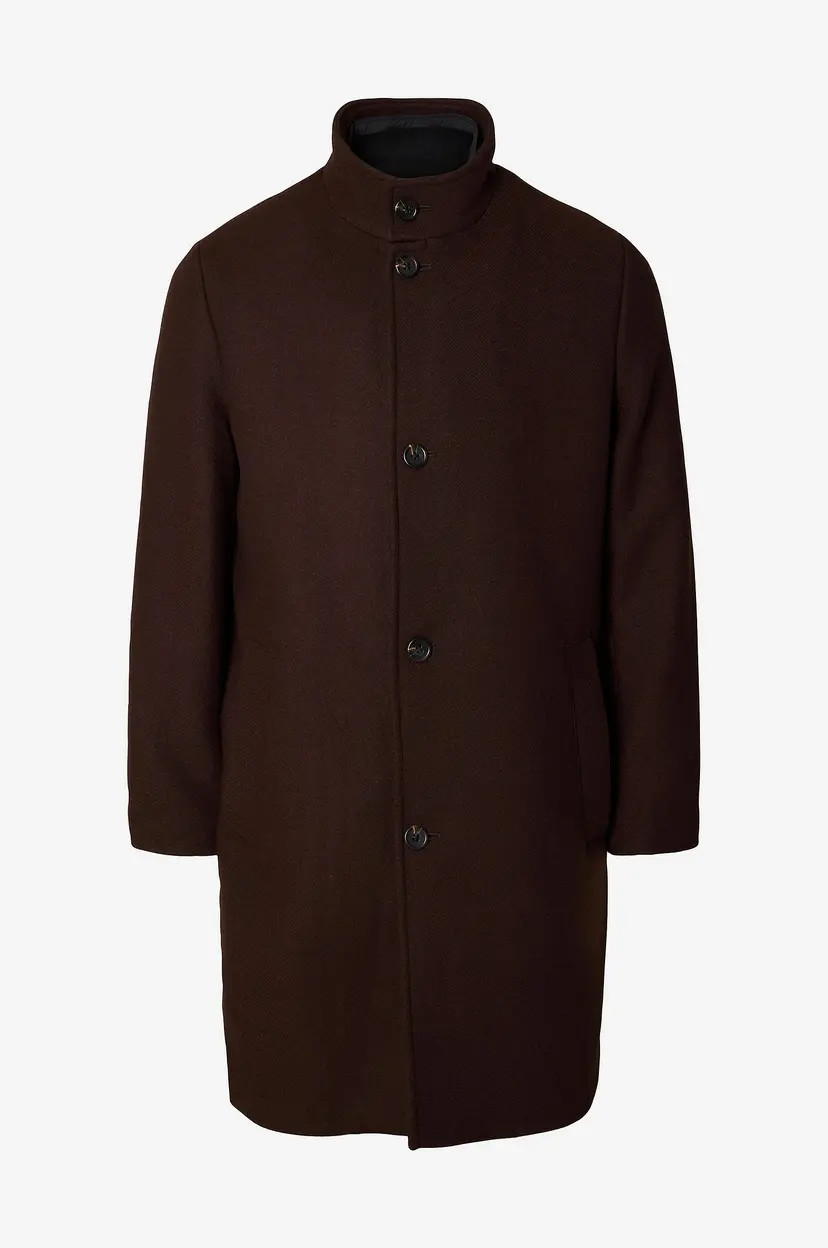 Selected Men Frakk slhRainar Wool Blend - Brun