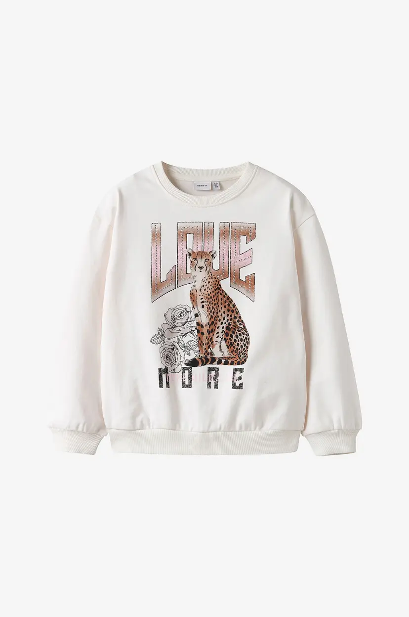NAME IT Collegegenser Nkfbeo LS Nreg Sweat Bru Box - Hvit