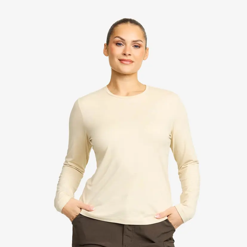 RevolutionRace Mission Long-sleeved T-shirt Dame Oatmeal